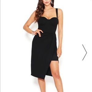 Bebe Sweetheart High Slit Dress